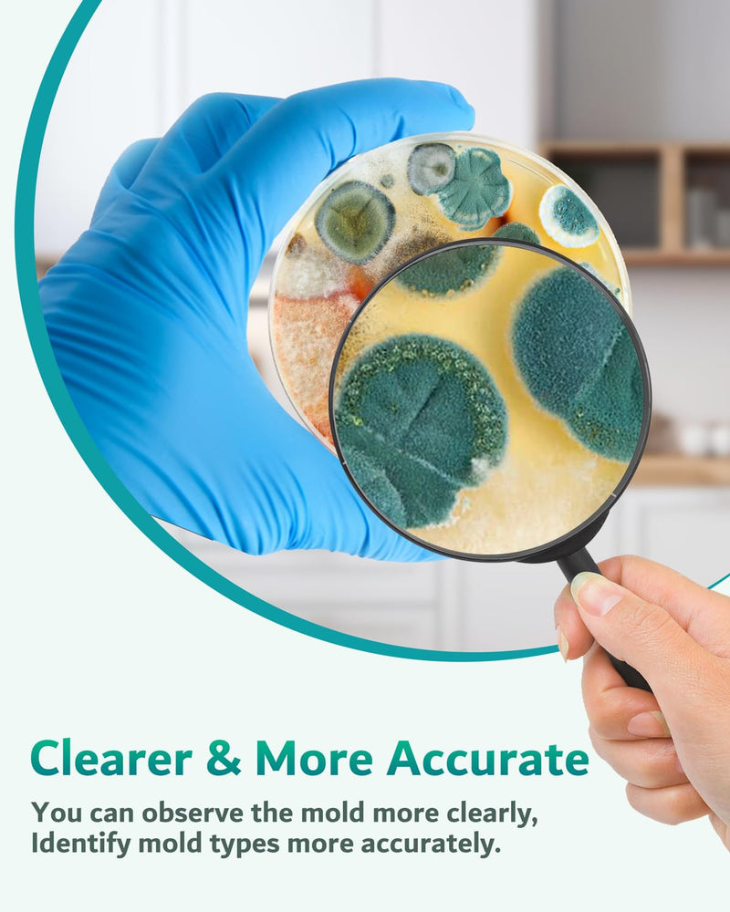 Mold Test Kit for Home - 12 Simple Detection Tests for HVAC, Surfaces & Indoor Air Quality, DIY Black Mold Detector Testing kit at Home, with Detailed Identification Guide & Free Lab Analysis 12 Test Plates