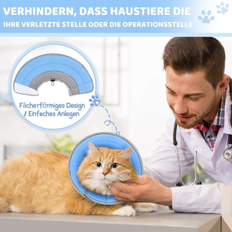 Supet neck collar cat, adjustable neck collar cat collar, recovery collar soft collar cone after surgery and injuries for puppies M (neck circumference: 20.3-25.4 cm) blue - BeesActive Australia
