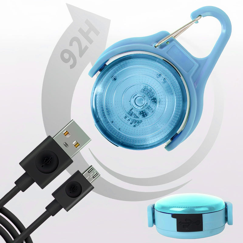 BORDEAG 2 pieces safety pet lights, LED flashing light, light pendant for dogs, school bag safety light, USB rechargeable, 4 flashing modes, for night walks - BeesActive Australia