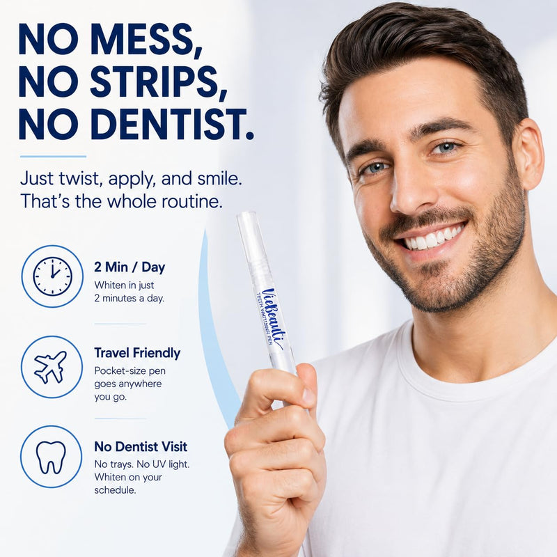 VieBeauti Teeth Whitening Pen Kit, 35% Carbamide Peroxide Gel, 5 Pack Mint