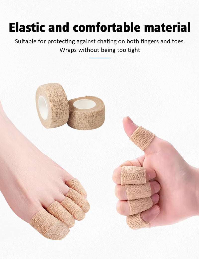 Fizzest Broken Big Toe Little Toenail Protectors Women Men，Toe Caps Covers Bandage，Toe Cushions for Pain Relief，Ingrown Toenail Treatment，Corn Removers for Toes (Khaki, Large Size(16 Rolls 1 Box)) Large size(16 rolls 1 box) Khaki - BeesActive Australia