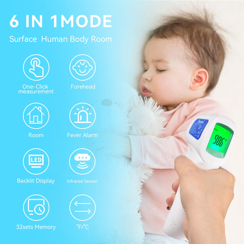 Berrcom Digital Non Contact Infrared Forehead Thermometer Contactless Thermometer 3 in 1 for Kids Infant Adult Fever Check Thermometer Temperature Gun for Baby White - BeesActive Australia