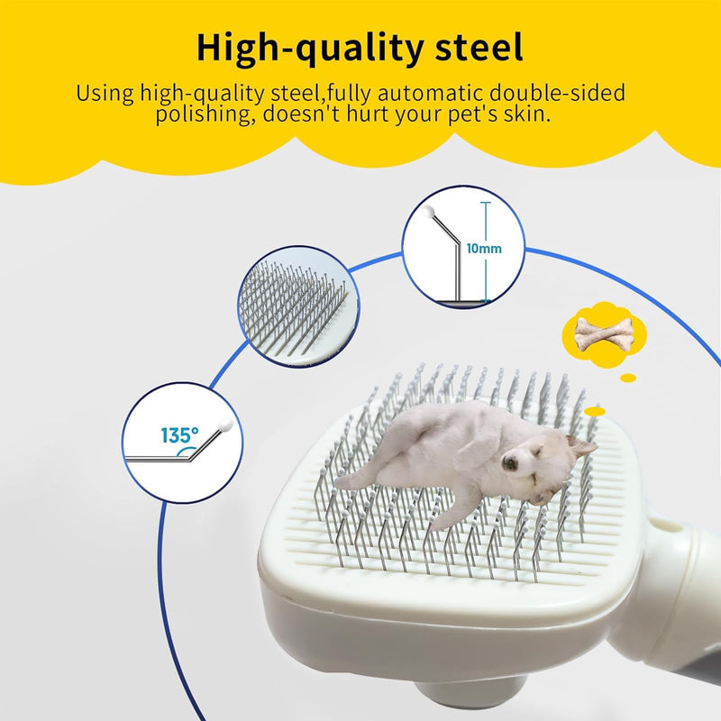 PAKEWAY Self Cleaning Slicker Brush, Grooming Brush for Cat Dog, Dog Brush for Shedding, Deshedding Brush, Gently Removes Loose Undercoat, Mats Tangled & Tangled Hair - BeesActive Australia