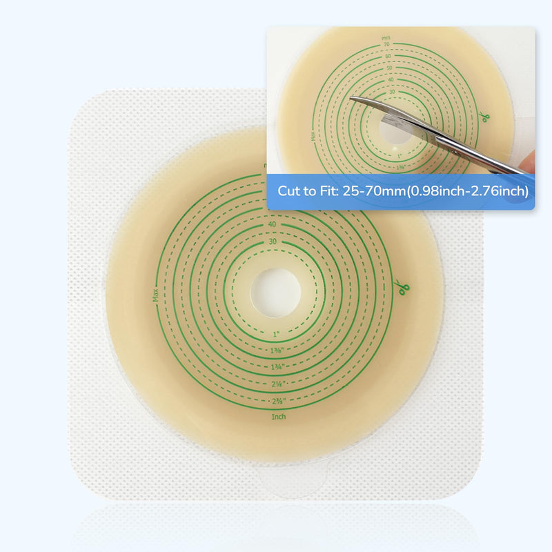 10pcs Skin Barrier with Non-Woven Border for Two Piece Colostomy Bags, Cut-to-Fit, 70mm Max - BeesActive Australia