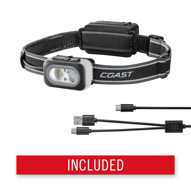 Coast RL20R 1000 Lumen Tri-Color LED Rerchargeable Headlamp with Flood and Spot Beams, Variable Light Control, Fixed Focus, Ultra-Strap, Red/Green Modes - BeesActive Australia
