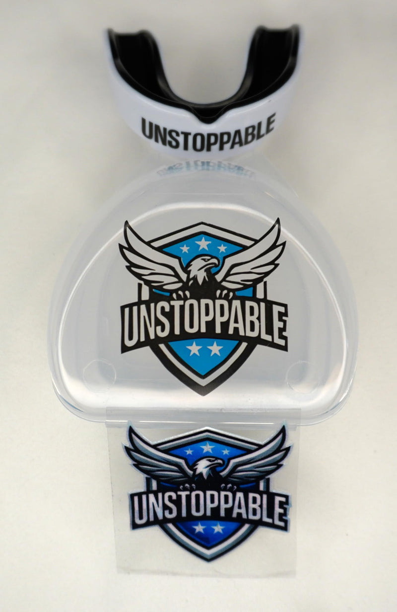 UNSTOPPABLE Mouthguards MG CORE Series - Adult Sports Mouthguard (White Outside/Black Inside) White Outside / Black Inside - BeesActive Australia