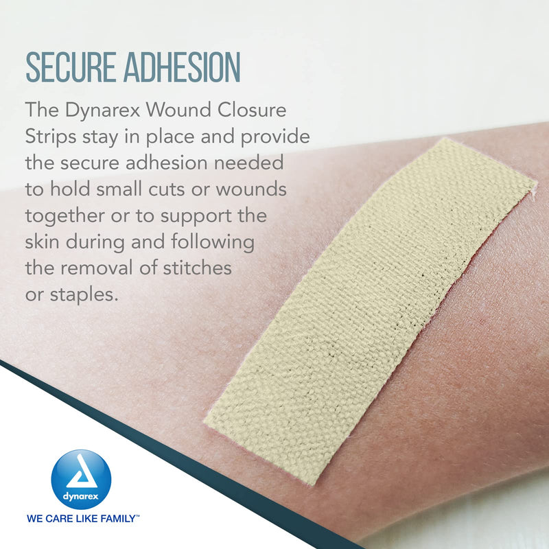 Dynarex Wound Closure Strips, Sterile, 1/4 X 4 Inch, 50 Count 1/4” x 4”