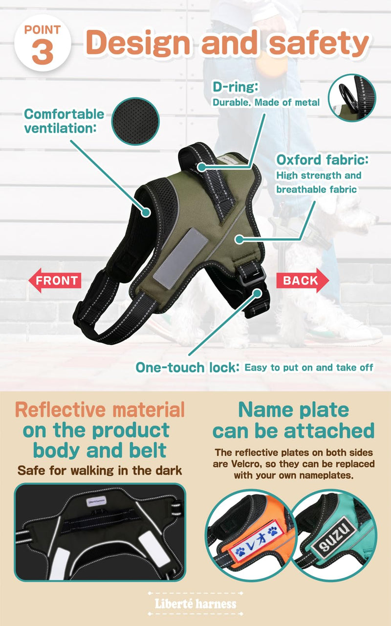 Dog Harness No Pull Name Plate Attachable (Cerulean Blue, Medium, 11-22lb) Cerulean Blue - BeesActive Australia