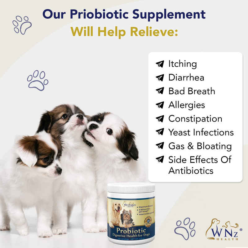 Probiotics for Dogs Digestive Health (Chicken & Bacon) - Dog Probiotic Powder Relieve Diarrhea, Constipation, & More - Dog Calming Treats – Maximum-Strength Dog Digestive Support - PawsPlanet Australia