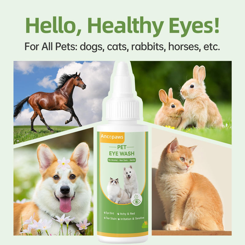 Dog Eye Drops: Eye Drops for Dogs & Cats - Pet Eye Wash to Soothe Allergy & Irritation, Relieve Dry & Pink Eyes - Pet Tear Stain Cleaner for Daily Cleansing 1