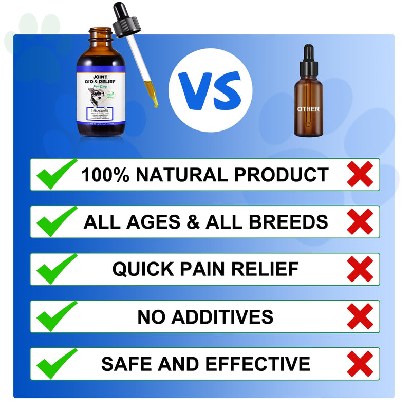 60ml Dog Joint Aid & Relief, Dog Joint Aid & Relief, Dog Pain Relief, Dogs Hip & Joint Care For Dogs 60ml, Hip and Joint Supplements, Relieves Joint Pain for Dogs 1 Pack