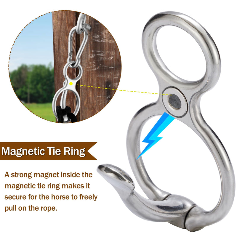 2PCS Horse Tie Ring, Safe Tie Horse Supplies, Humane Way Tie Ring, Magnetic Ring for Tying and Retracting, Helps Horse Pull Back and Releases Stress from The Horse 2-Packs - BeesActive Australia