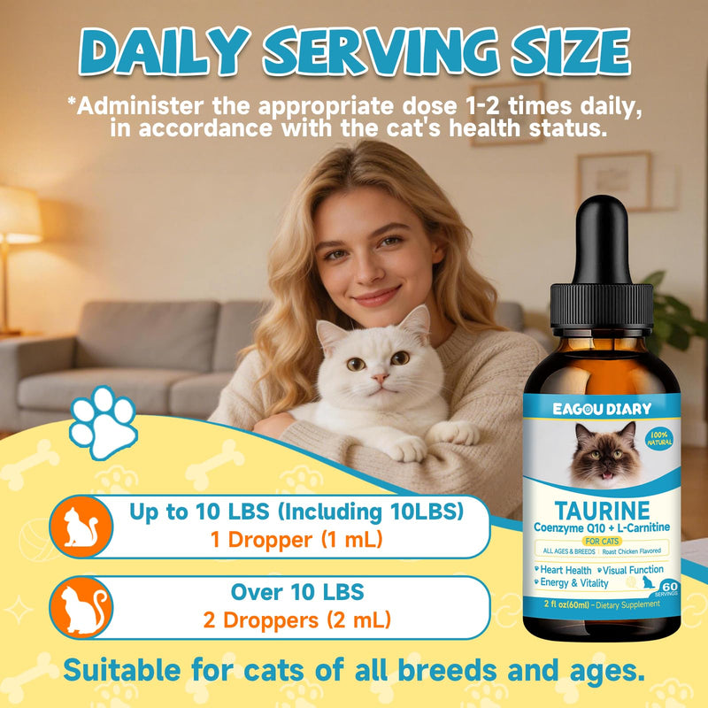 Eagou Diary Taurine for Cat Vitamins Treat + Taurine for Cat