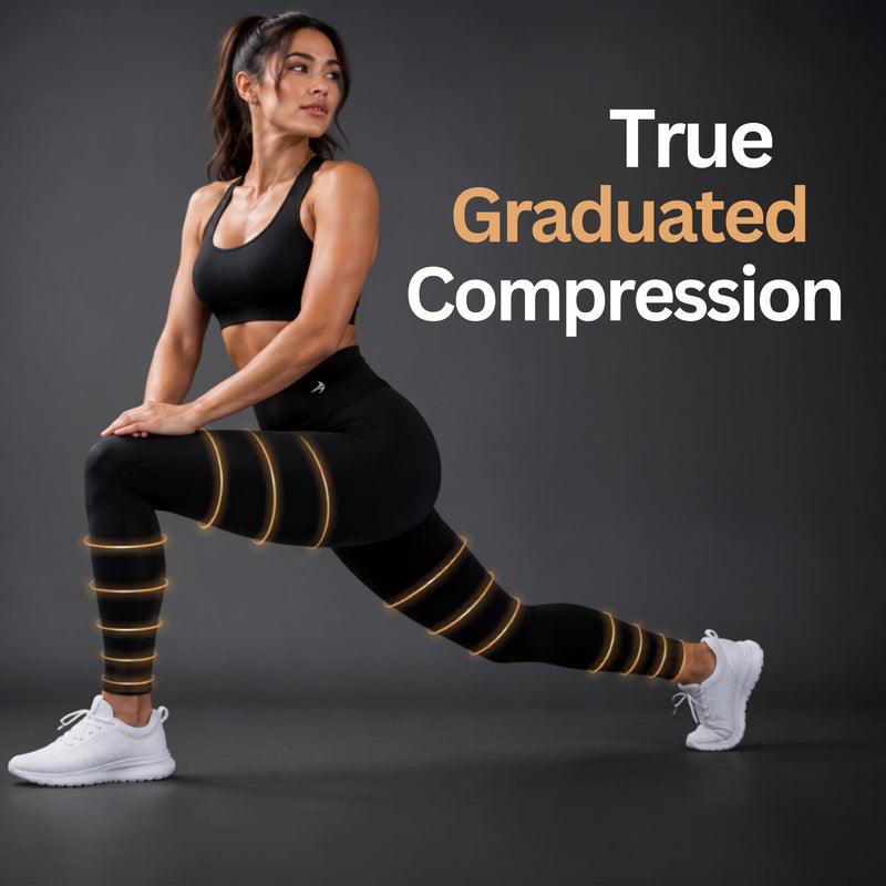 CompressionZ Women's Compression Leggings, High Waisted Soft Stretchy Pants X-Large Black