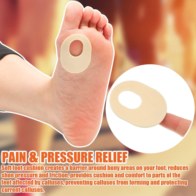 Nuanchu 72 Count Callus Cushions with Self-Stick Adhesive, Protects Foot, Heel and Toes from Rubbing and Friction, Beige Oval Shape Design, Reduce Pressure and Friction from Shoes Rubbing - BeesActive Australia