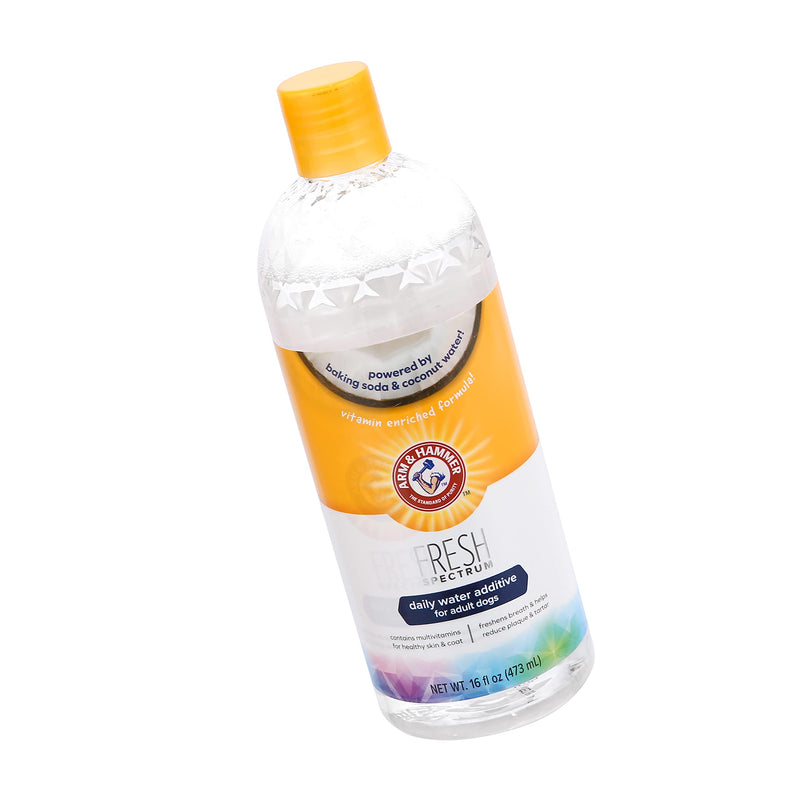 ARM & HAMMER Fresh Spectrum Coconut Mint Dog Water Additive, 473ml, Best Dental Care for Dogs, Removes Plaque & Tartar, Freshens Breath, Gum & Teeth Cleaning, No Brushing, Easy to Use Pet Oral Hygiene