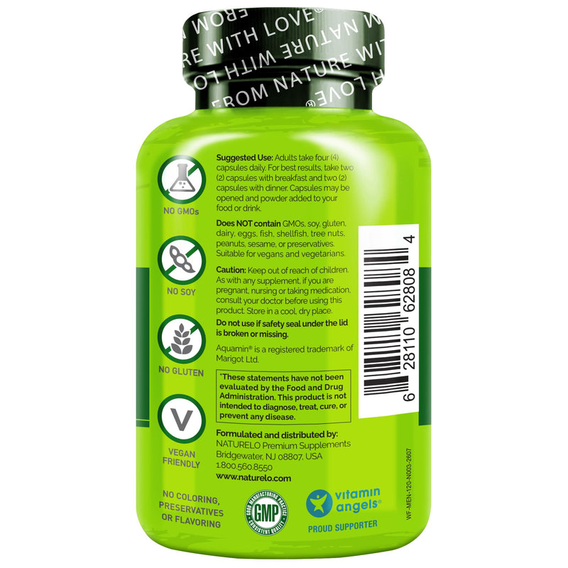 NATURELO Men's Multivitamins - Whole Food Multivitamin for Men, 120 Caps | Vitamins, minerals, vegetarian capsules, energy, brain, heart, eye health* 120 Count (Pack of 1)