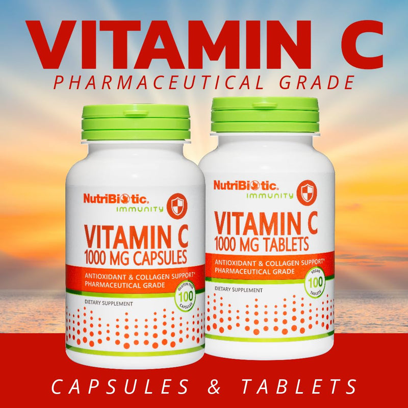 NutriBiotic - Vitamin C 1000 Mg, 250 Count Tablets | Essential Immune & Antioxidant Collagen Support Supplement | Pharmaceutical Grade L-Ascorbic Acid | Vegan, Non-GMO & Gluten Free