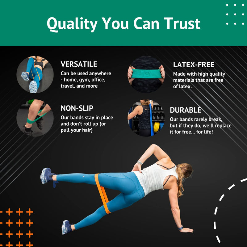 Pure Band - Latex-Free Professional Resistance Bands for Working Out, Stretching, Rehab, & Physical Therapy - Premium, Stretch Bands for Exercise & Recovery - Super Strong Exercise Bands ORANGE - LIGHT RESISTANCE - BeesActive Australia
