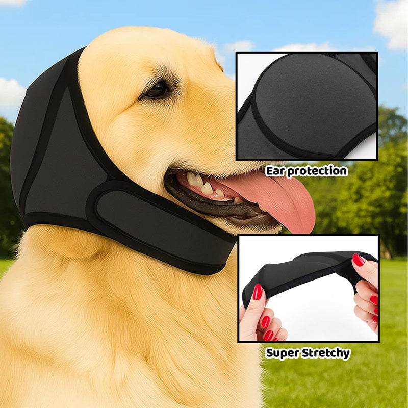 Grey Dog Ear Defenders, Adjustable Noise Cancelling Ear Muffs for Dogs, Soft Comfortable Protection for Bathing Grooming and Loud Events Large (45-60 cm)