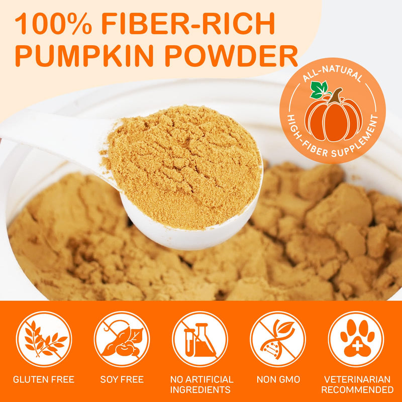 Pumpkin Powder for Dogs & Cats with Apple and Digestive Enzymes - Digestive & Gut Support Supplement, Helps Improve Stool Quality & Nutrient Absorption, 7.05 oz