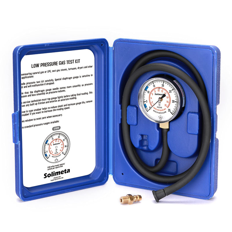 Solimeta Natural Gas or LP Gas Manifold Pressure Test Kit, LP Gas Pressure Tester, Natural Gas Meter, 0-35" W.C - BeesActive Australia