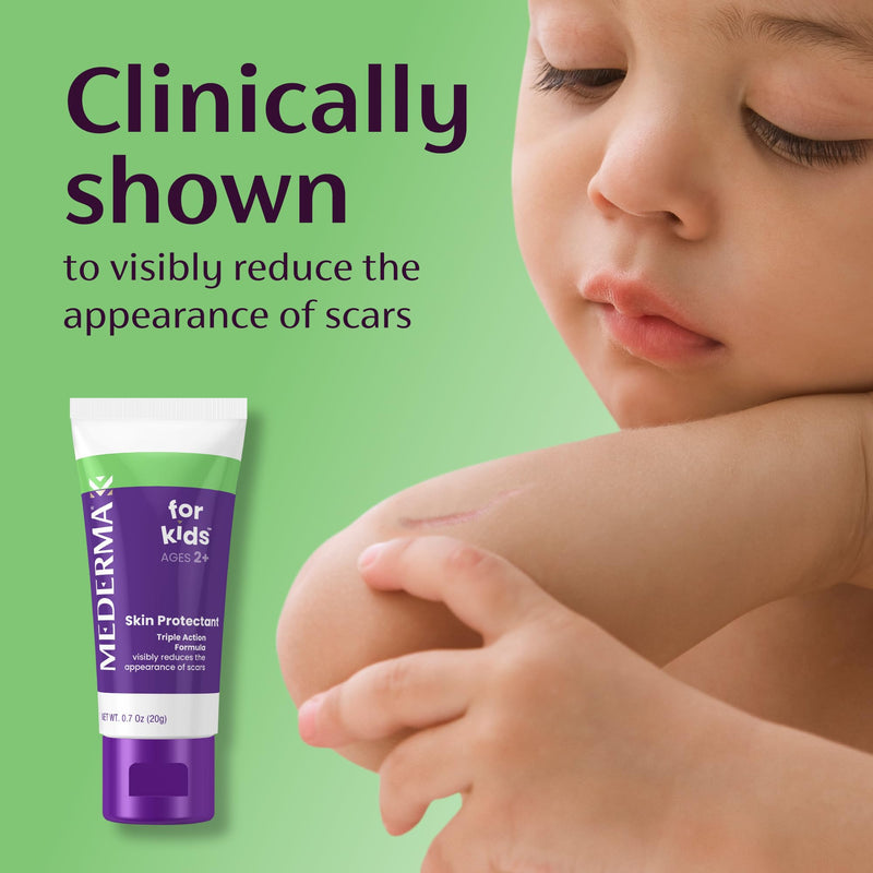 Mederma Scar Gel for Kids; Reduces the Appearance of Old and New Scars from Cuts, Burns, Surgery; Goes on Purple and Rubs in Clear; Grape Scented; Ages 2+, 40g (2 x 20g) Twin Pack - BeesActive Australia