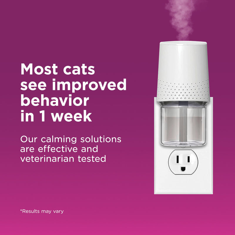 Comfort Zone 60 Day Starter Kit: 1 Cat Calming Diffuser & 2 Refills; Cat Pheromones Help Anxiety; Reduce Stress,Urine Marking,Scratching,(Pack of 2)