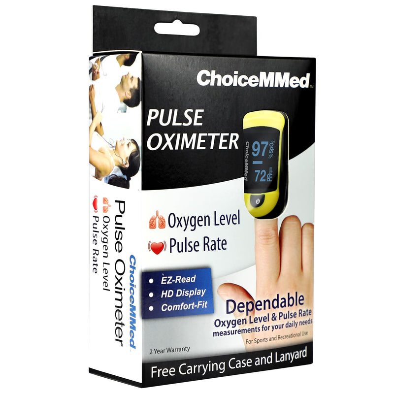 ChoiceMMed C20 Pulse Oximeter - Fingertip Pulse Oximeter Blood Oxygen Saturation Monitor - Large OLED Screen SPO2 Monitor with Lanyard and Carrying Case - BeesActive Australia