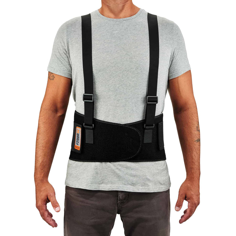 Ergodyne ProFlex 2000SF Back Support Brace, 8.5" Spandex, V-Shape Design and Patented Stays for Added Support, Large,Black 11284