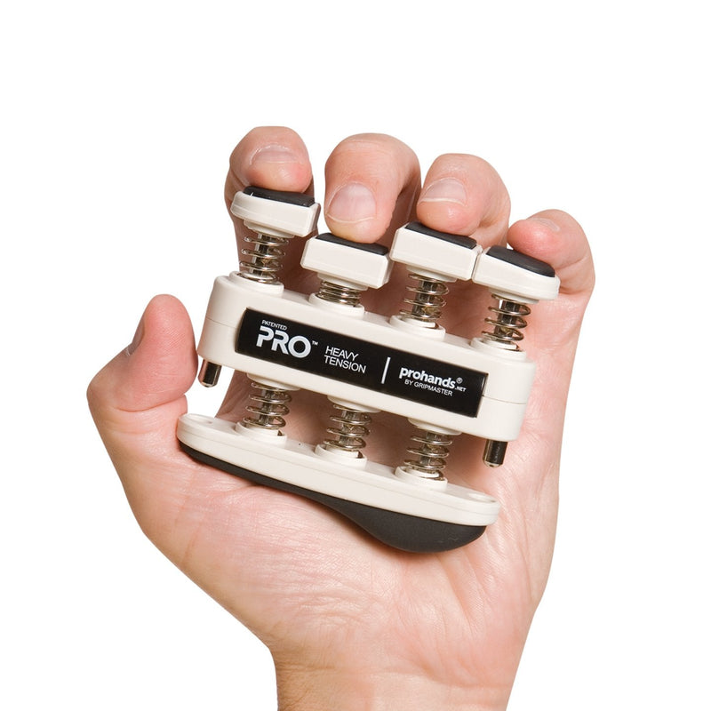 Prohands PRO Hand Exerciser, Finger Exerciser (Hand Grip Strengthener), Spring-Loaded, Finger-Piston System, Isolate and Exercise Each Finger 9 lb (Heavy Tension) Black - Pro