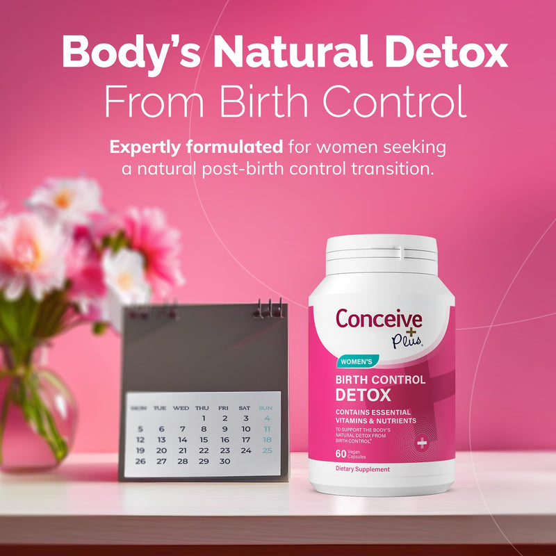 CONCEIVE PLUS Fertility Detox After Birth Control - Prenatal Vitamins for Women Trying to Conceive, Antioxidants, Folic Acid, 60 Capsules, 30 Day Program