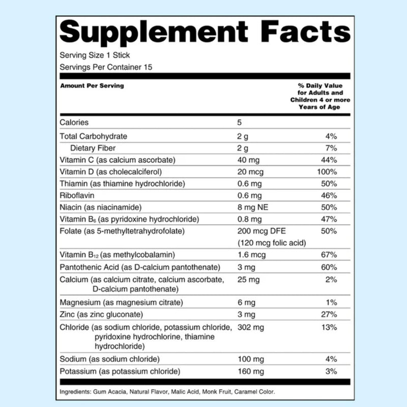 Kids Electrolytes Hydration Packets with No Added Sugar | Immunity Boosting Vitamins C, D, B & Zinc & Monk Fruit (15 Servings) (Apple Flavor)