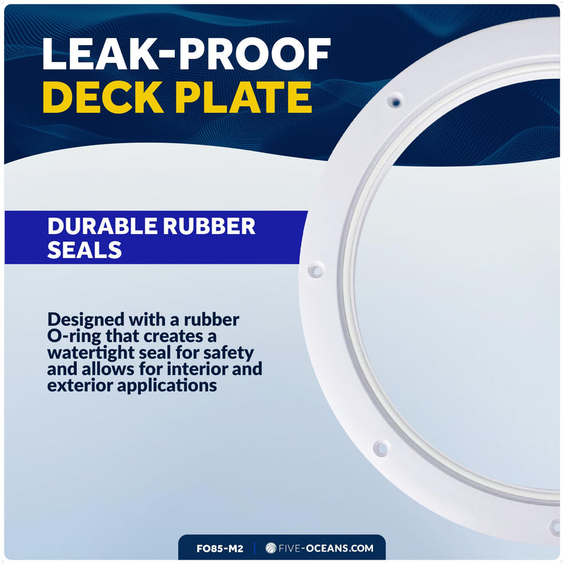 Five Oceans Boat Hatch, Marine Hatch - Boat Access Hatch, Round Inspection Deck Plate Hatch with Detachable Cover for Boat Yacht, UV Resistant ABS White Plastic, 4", 5", 6", 8" Multiple Sizes 6" (2-Pack)