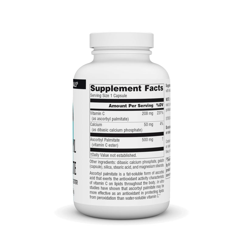 Source Naturals Ascorbyl Palmitate, 500mg, Fat-Soluble Vitamin C Ester Supplement* - 180 Capsules