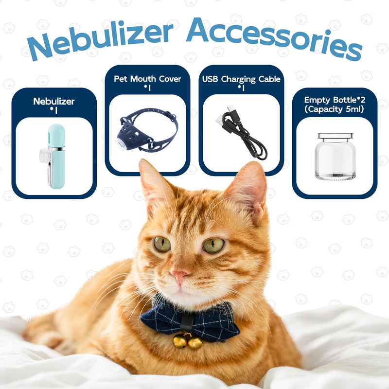 Cat Nebulizer, Pet Low Noise Nebulizer, Portable Handheld Nebulizer of Mist with Mask, Cat Inhaler for Travel or Home Daily Use for Breathing Problems, Used at Home, Outdoor Use (S) - BeesActive Australia