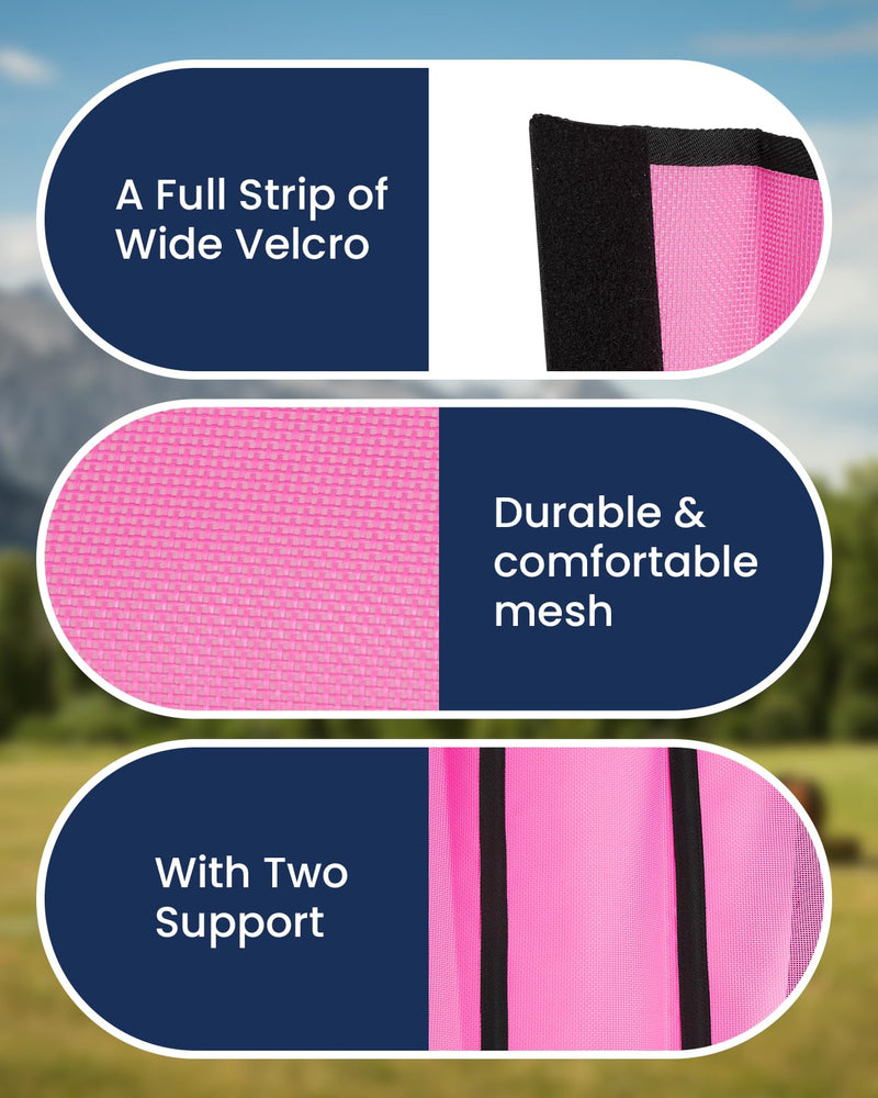 Premium Horse Fly Boots, Ultimate Protection Set for Horse Legs - Breathable Mesh, Stay-on Design, Stomp Reduction (Set of 4)-Rose Red - BeesActive Australia