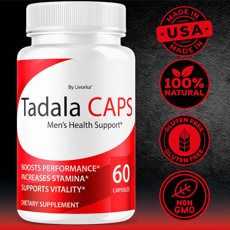 TadalaCaps Health Support, Original Tadala Caps Pills Formula All Natural Premium Advanced Formula, TadalaCapsules - Maximum Strength, Daily Nutrition Multivitamin, 60 Capsules for 1 Month
