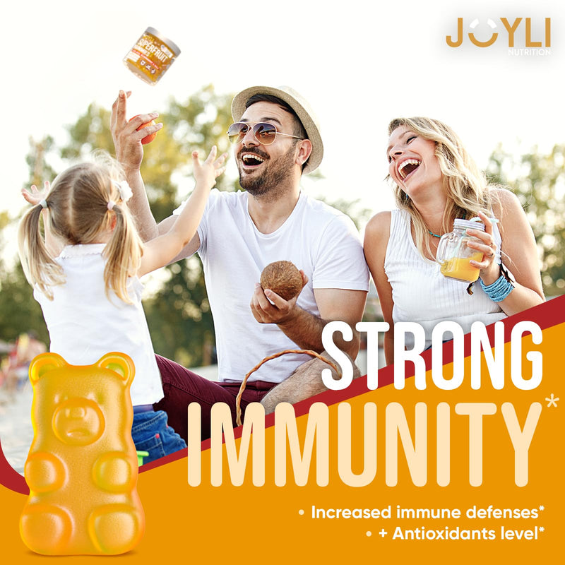 Joyli Superfruit Gummies - Sugar-Free Fruit Multivitamin Gummies for Adults - Natural Gummy Vitamins for Women & Men with Goji, Elderberry, Vitamins A, C, D & E - Supports Immunity, Digestion & Energy 60 Count (Pack of 1)