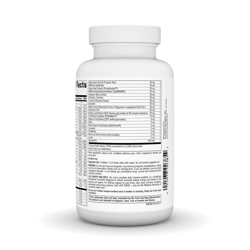 Source Naturals Life Force Multiple - 90 Tablets | No Iron Bio-Aligned Formula® - Delivering 40+ Ingredients for Foundational Nutrition 90 Count (Pack of 1)