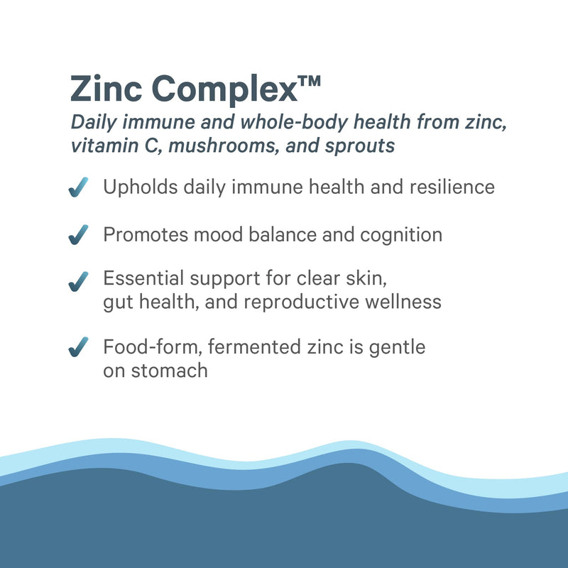 PURE SYNERGY Zinc Complex Immune Support Supplement (60 Capsules) | Natural, Vegan Zinc Complex with Vitamin C, Organic Whole Foods, For Immune, Brain, & Skin Health