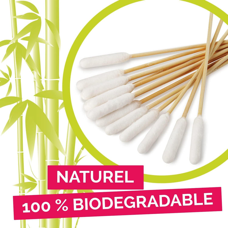 Bamboo Cotton Buds for Small Dogs and Cats (30 S/M Buds) - Safe and Easy Ear Wax Removal - Designed by French Vet 30 pack Small/Medium