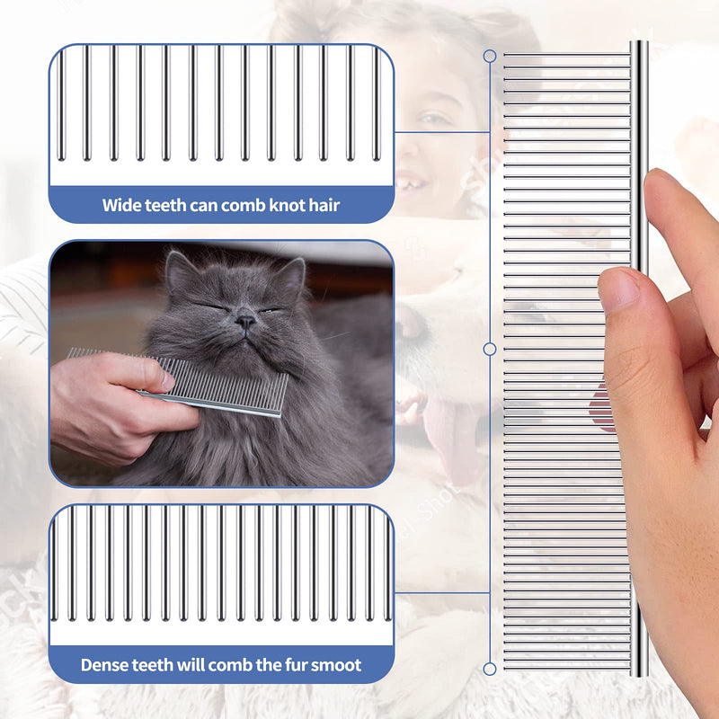 Undercoat Rake for Dogs, 3 Pack Pet Grooming Brush Set Long Tooth Rake Brush & Double-Sided Teech Comb & Stainless Steel Shedding Comb, Long Haired Pet Grooming Tool Set for Horse Large Dog Cat - BeesActive Australia