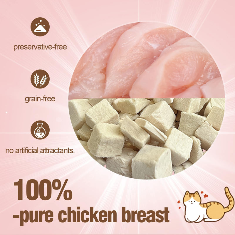 Freeze Dried Chicke Cat Trests Natural Cats Dental Chew Sticks for Teeth Cleaning, High Protein Grain Free Cat Training Food Healthy Snacks for Kittens (1) 3.53 Ounce (Pack of 1)