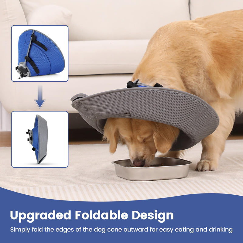 HAPPY HACHI Dog Neck Collar, Breathable Comfy Cone Dog, Adjustable Recovery Collar for Dogs, Prevention of Bite and Lick Wounds, Soft Protective Collar for Dogs After Operations (XL) XL - BeesActive Australia