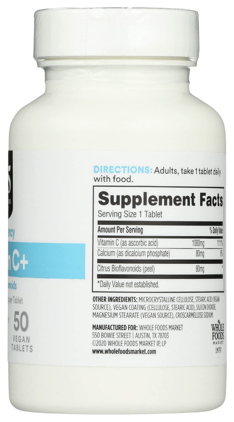 365 by Whole Foods Market, Vitamin C Complex High Potency, 50 Tablets 50 Count (Pack of 1)