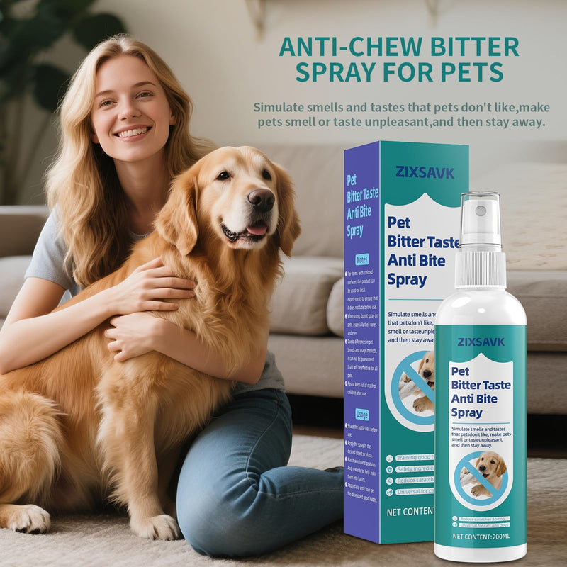 Bitter Apple Spray for Dogs - No Chew Spray for Dogs | Safe, Non-Toxic Chewing Deterrent | Stop Licking, Biting & Destructive Behavior | Training Aid (200ml) 1
