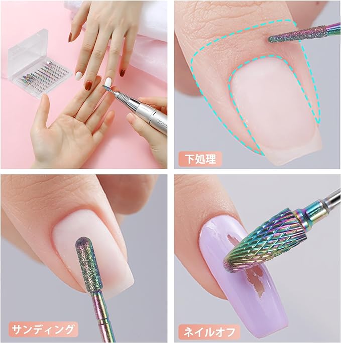 Annhua Nail Bit, 10 Types, Nail Machine Bit, Nail Drill Bit, Made of Tungsten Steel, Nail Off Bit, Electric Nail Drill Bit, Nail Bit Set, Grinding Nails, Grinding Nail Head, For Home Salons, Nail Tools -  Australia