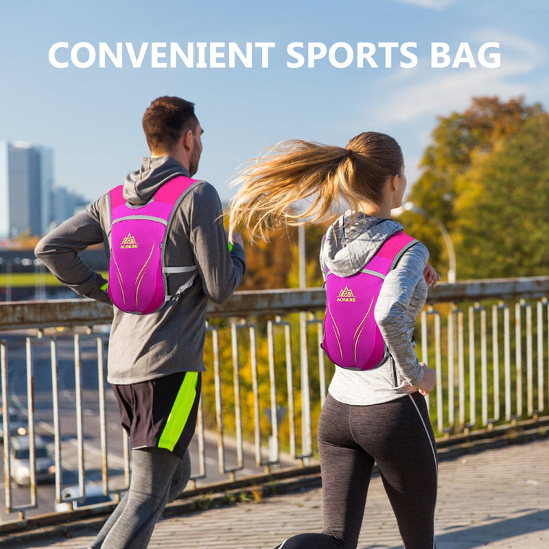 Geila Ultralight Hydration Backpack (5.5L) for Running, Trail Running, Marathon, and Cycling – Includes 2x250ml Water Bottles Rose Red 5.5L