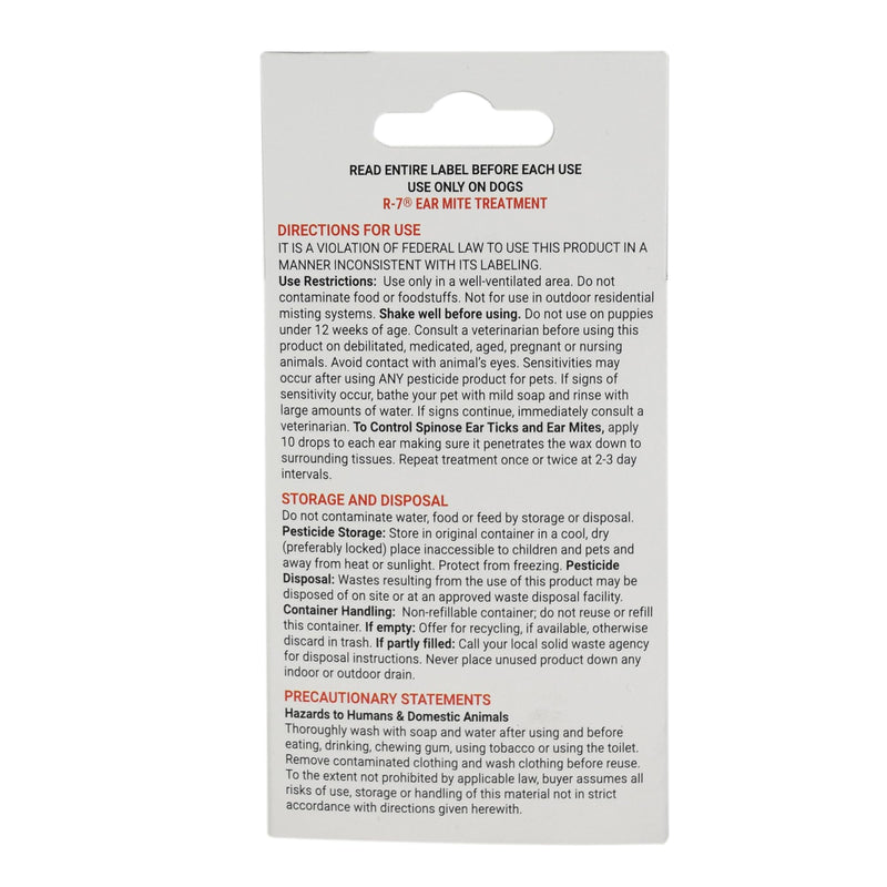 Miracle Care R7 Ear Mite Treatment and Ear Cleaner Kit for Dogs, 1 Ounce Bottles of Each, Controls Ticks and Mites